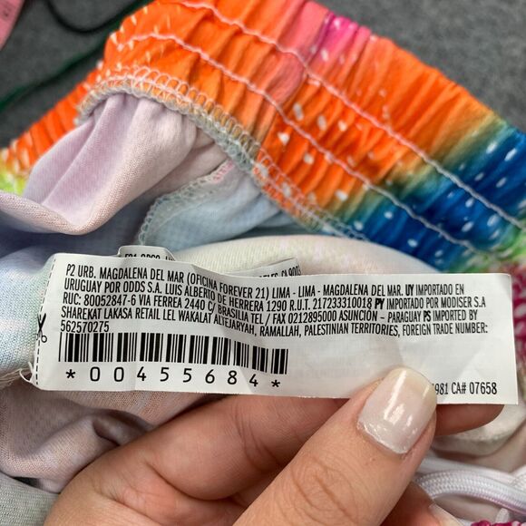 Forever 21 x Fubu Short Womens M Elastic Waist Embroidered Mesh Knit Abstract - Picture 11 of 14